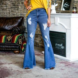 Distressed Midwash flares